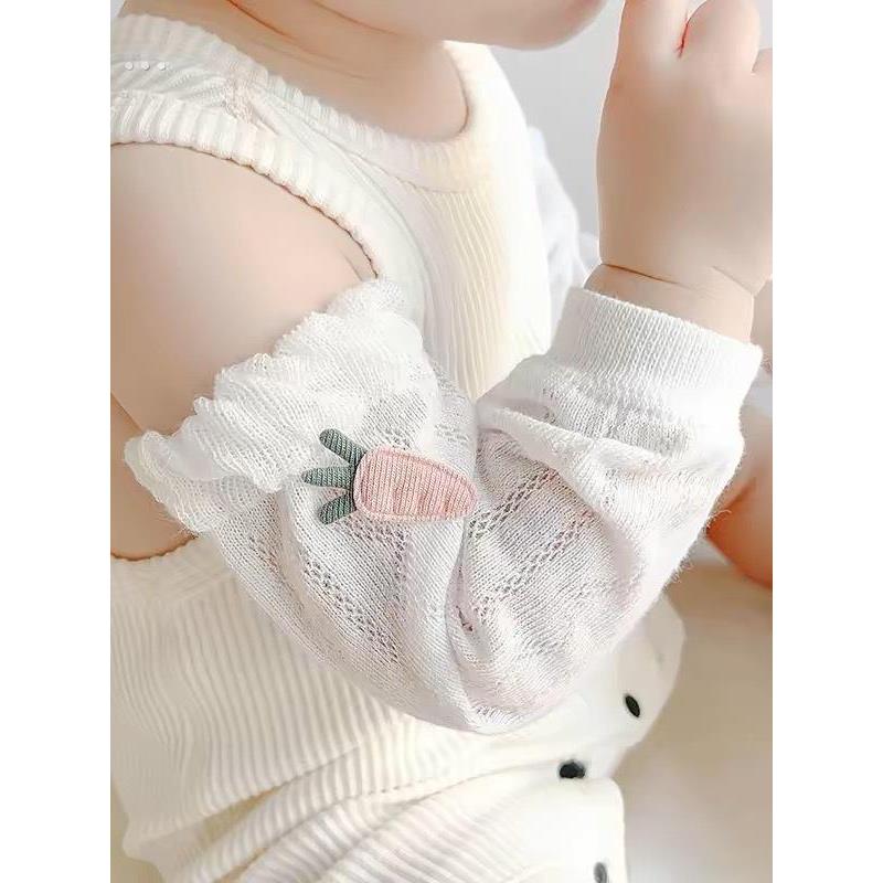 婴儿空调房袖套新生儿初生宝宝夏季薄款透气防蚊防晒护手臂胳膊套