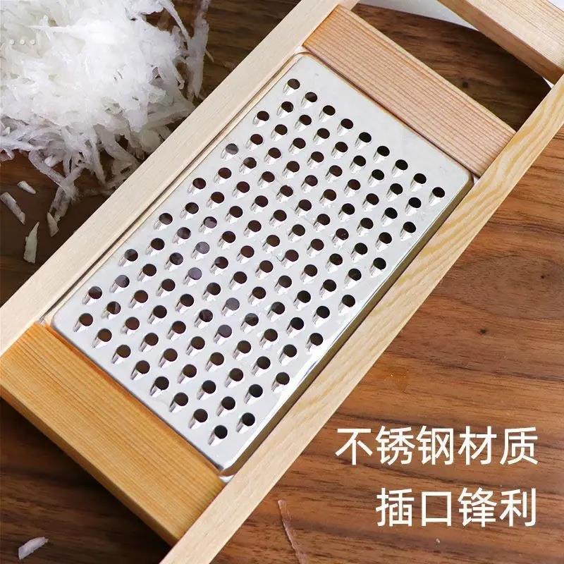 老式擦丝器擦萝卜丝神器多功能擦丝器圆孔粗细刨子实木切丝器家用