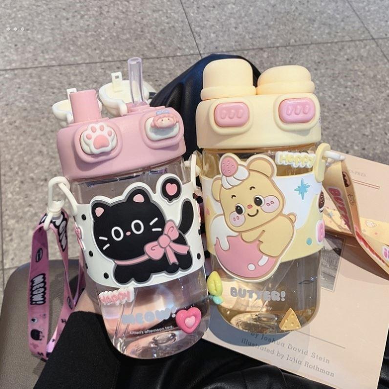 水杯儿童2025新款吸管杯女生高颜值耐高温办公室双饮杯子学生便携