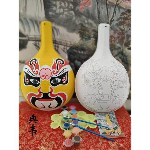 大号传统文化手工马勺社火带纹路脸谱白坯非遗文创教学材