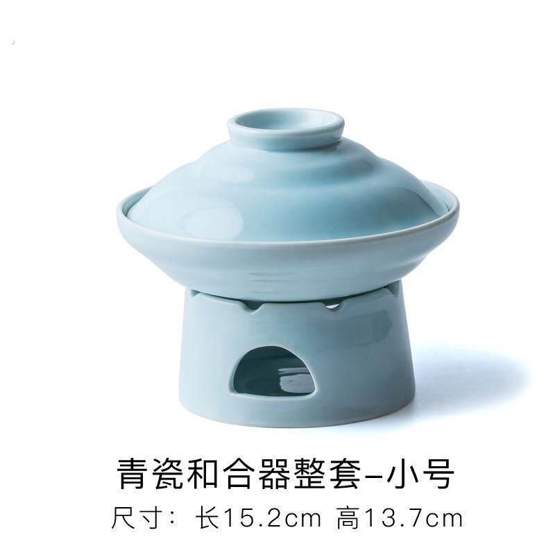 德化日式陶瓷餐具酒店用瓷蜡烛底座创意瓷器色釉保温盖碗