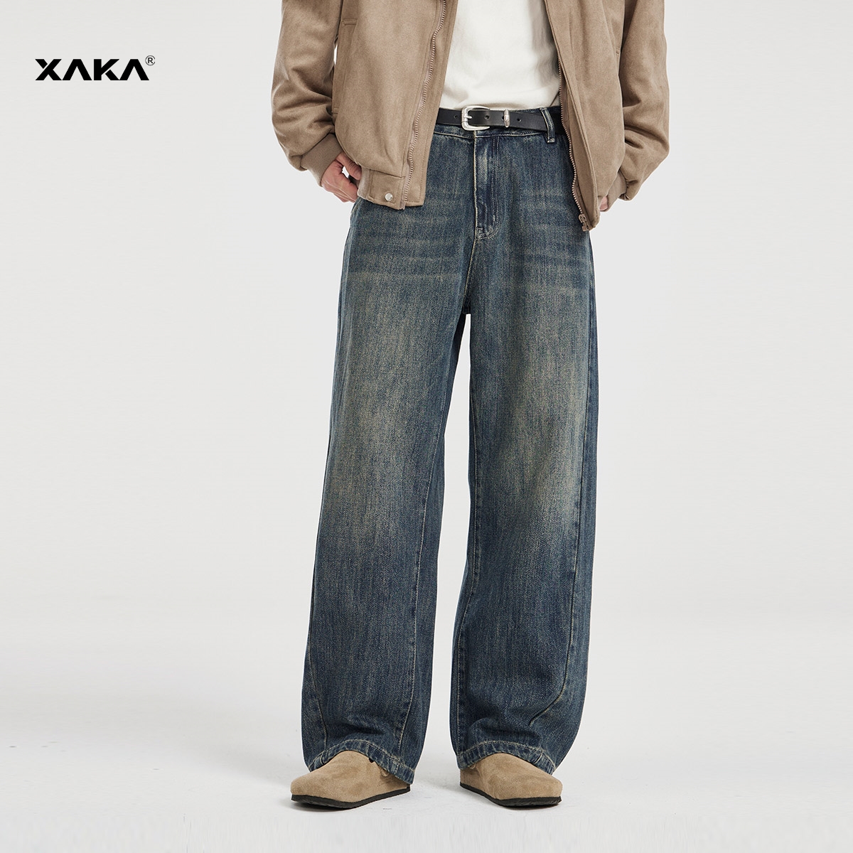 XAKA拉链牛仔裤秋季青春流行