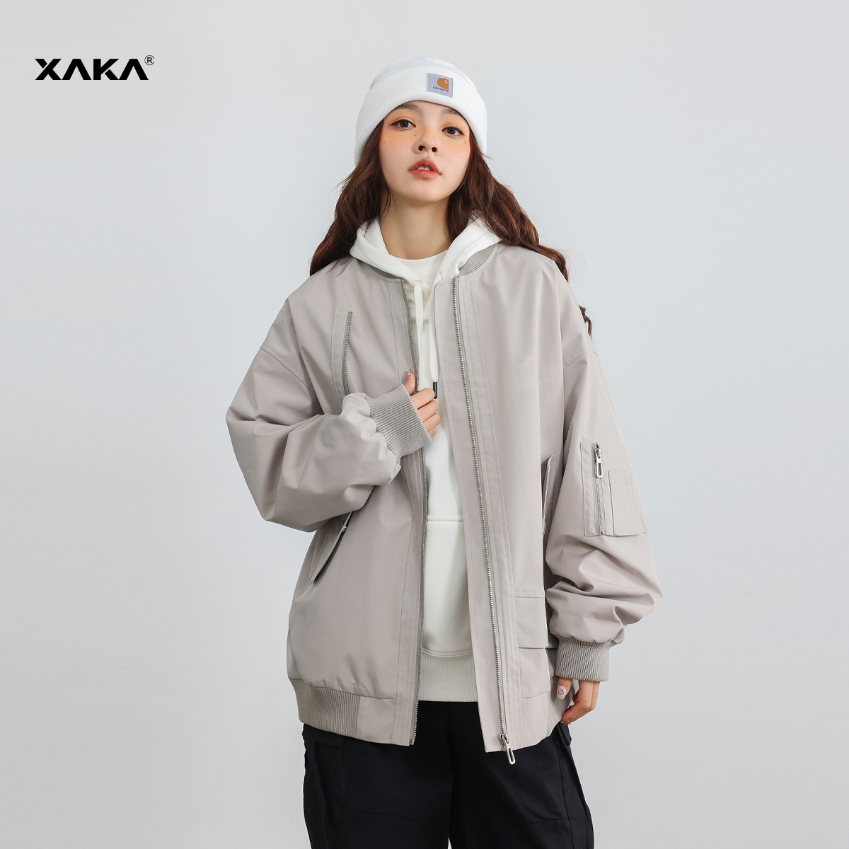 XAKA棒球领秋季夹克青春流行