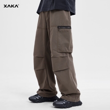 高街ins长裤 XAKA 春夏美式 男莱赛尔天丝凉感潮牌工装 裤 直筒休闲裤