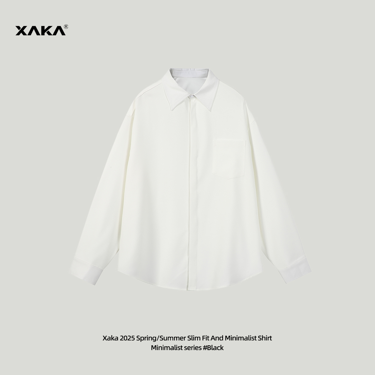 XAKA秋季美式休闲基础款长袖衬衫