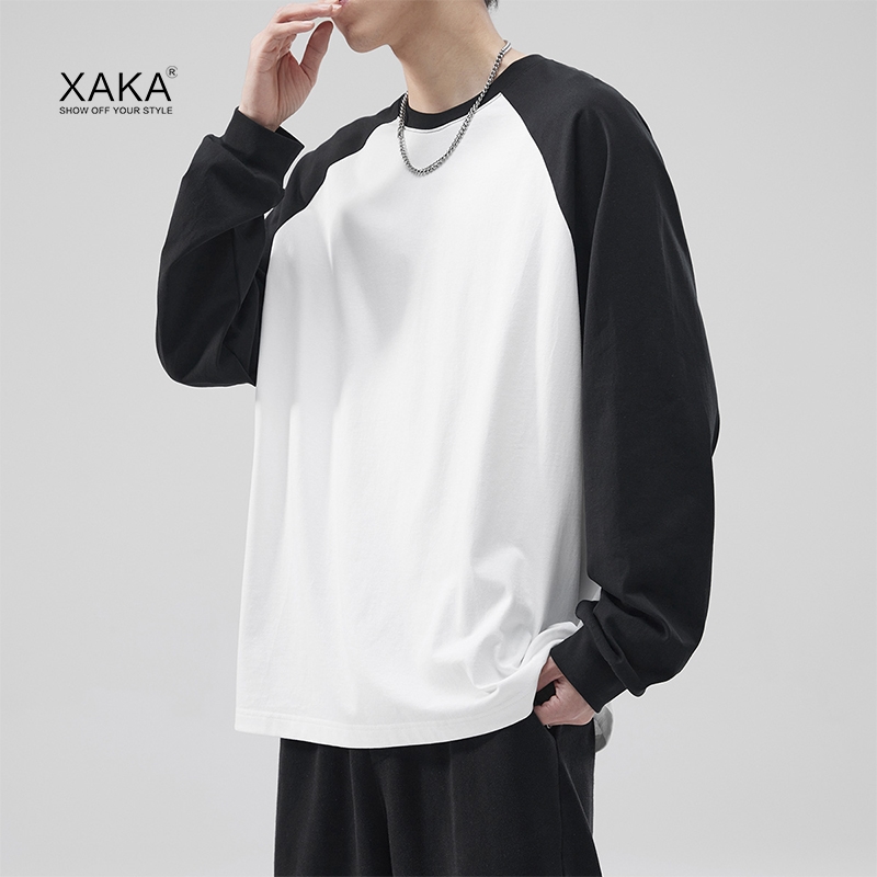 插肩拼色XAKA青春流行短袖