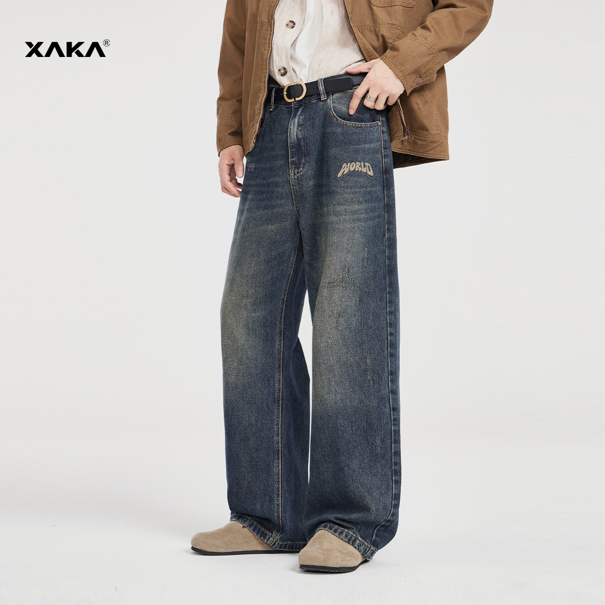 XAKA拉链牛仔裤秋季青春流行