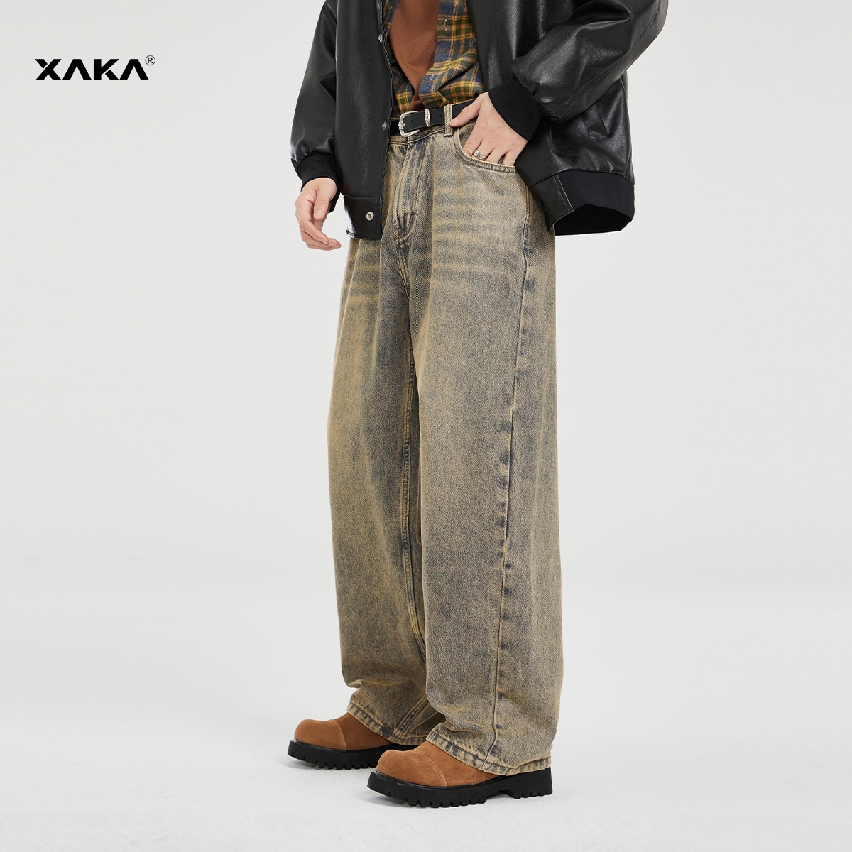 XAKA拉链牛仔裤秋季青春流行