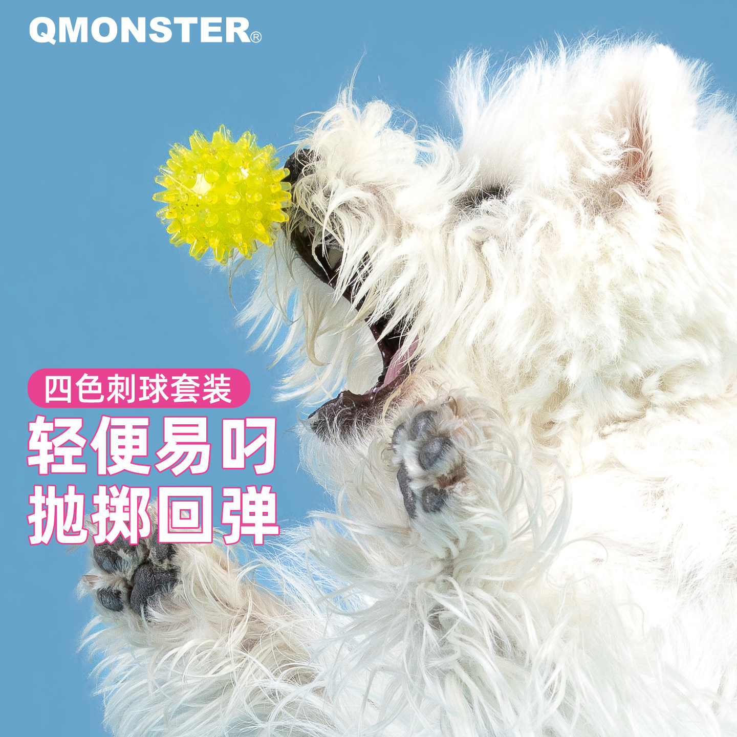 QMONSTER刺球狗狗磨牙发声玩具图片