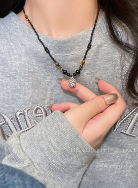 新中式国风醒狮吊坠项链女款