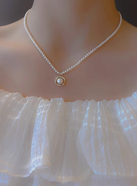 施家小米珠珍珠项链女2025年新款