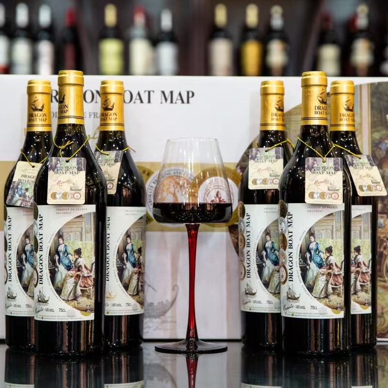 法国原瓶进口干红葡萄酒14度aop级别赤霞珠送礼正品酒水