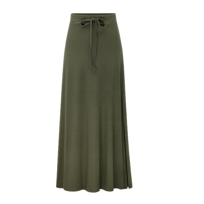 欧洲站2019秋冬新品纯色显高半身裙 Half-length skirt in autumn