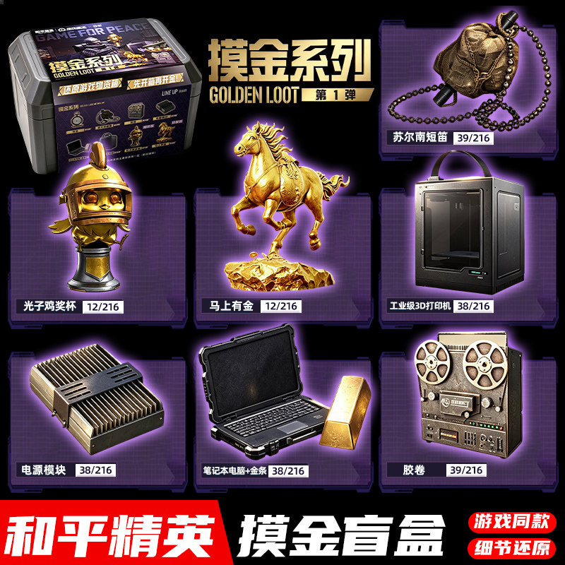 和平精英地铁逃生摸金盲盒系列第1弹整盒游戏物资箱道具模型摆件