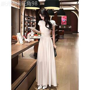 欧洲站2025夏季穿搭新款法式气质甜美收腰初恋感海边旅游仙女裙子