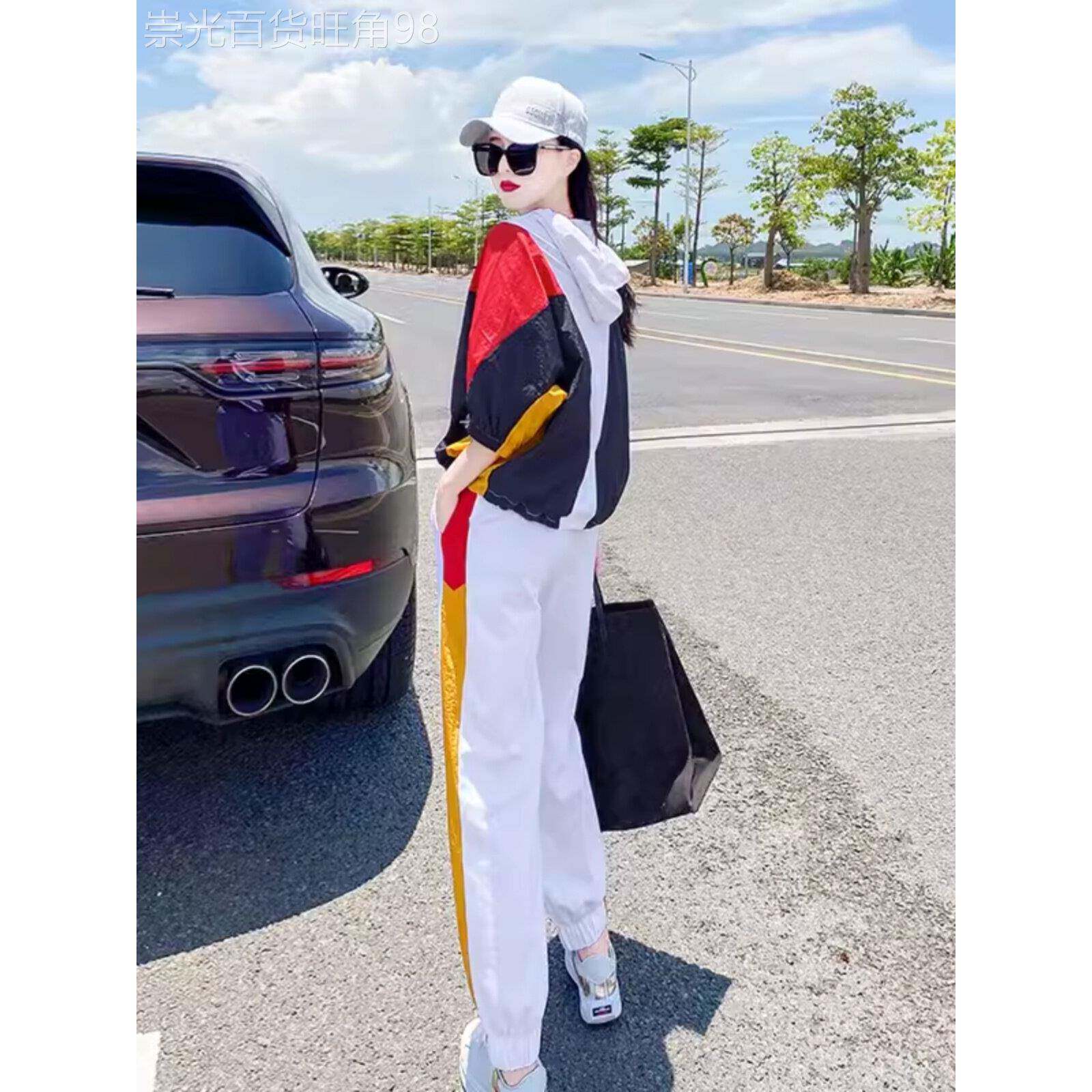 欧洲站休闲运动套装女2025年新款夏季时尚显瘦减龄两件套大码气质