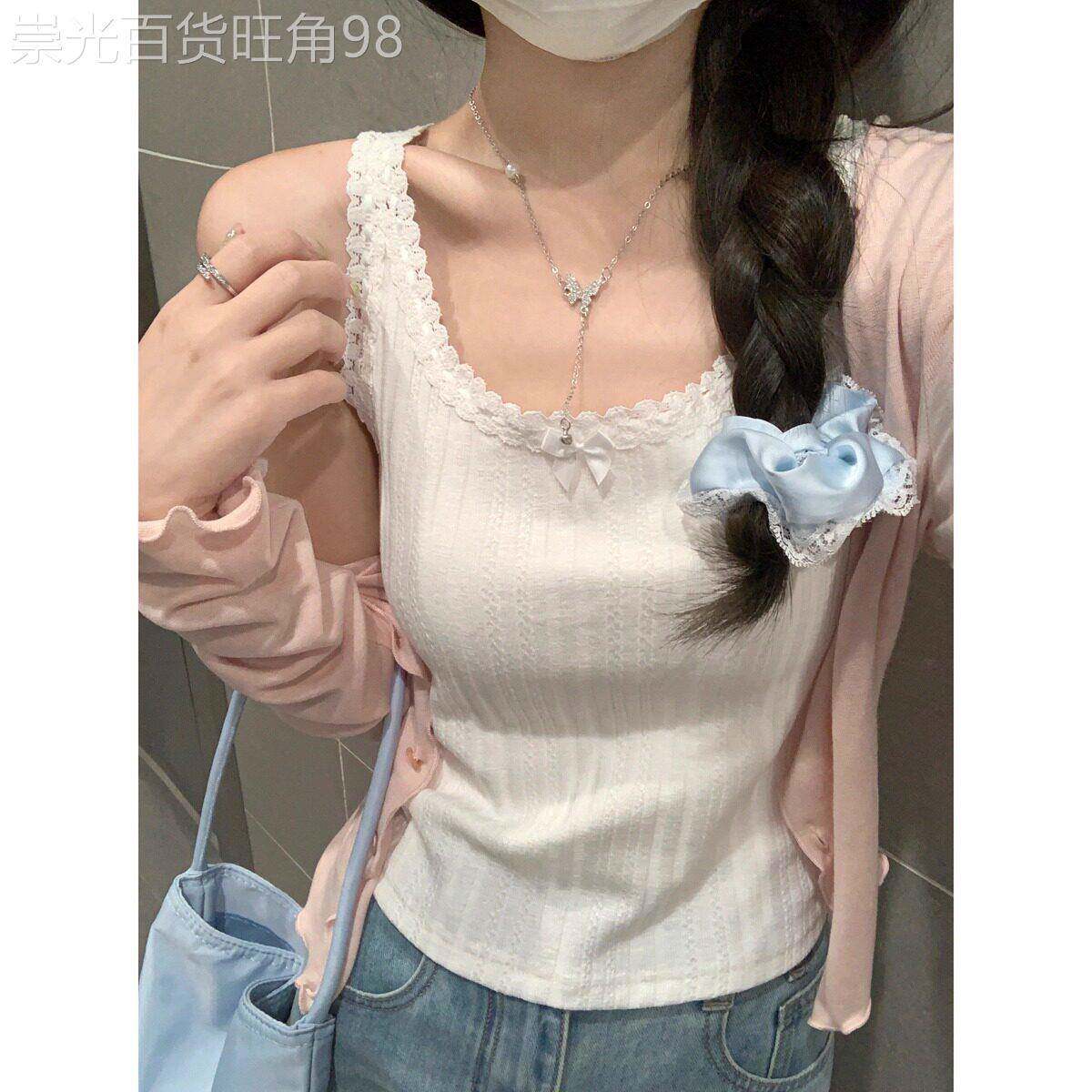白色蕾丝吊带背心女夏季薄款2026新款外穿高级感无袖内搭打底上衣