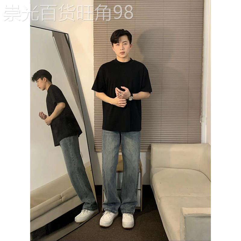 美式夏季韩版重磅纯棉t恤男款cleanfit休闲短袖内搭五分半袖上衣