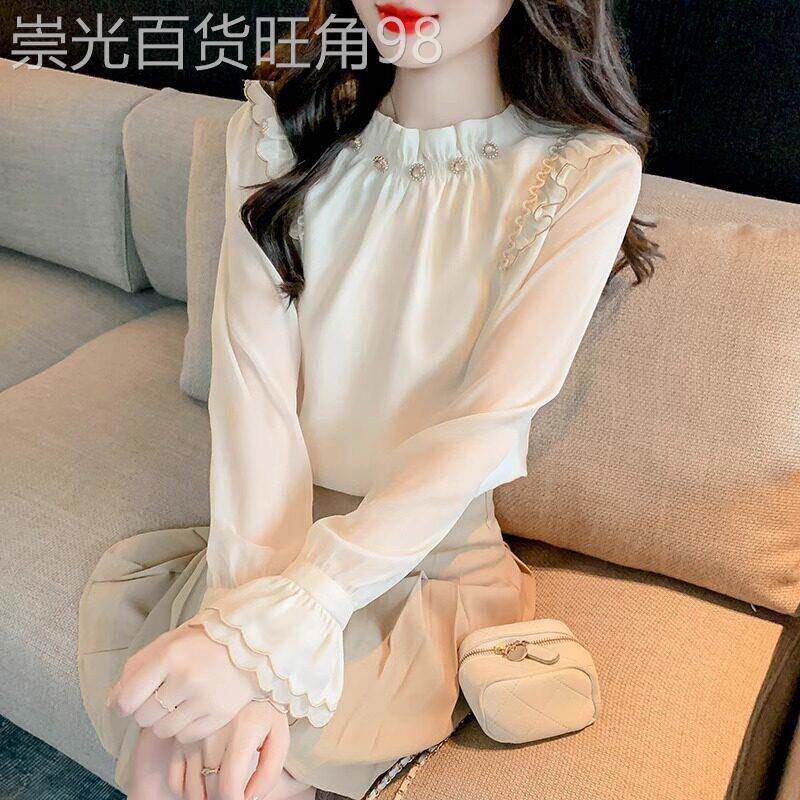 雪纺衬衫女春秋2025新款法式时尚气质甜美显瘦设计感小众长袖上衣