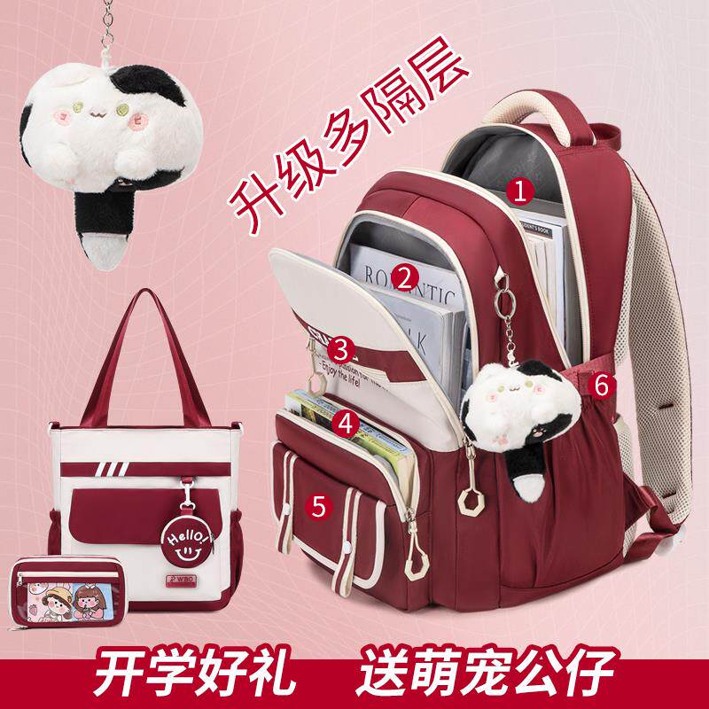 日本进口2025新款儿童书包女生小学生初高中大学生耐脏揹包双肩包