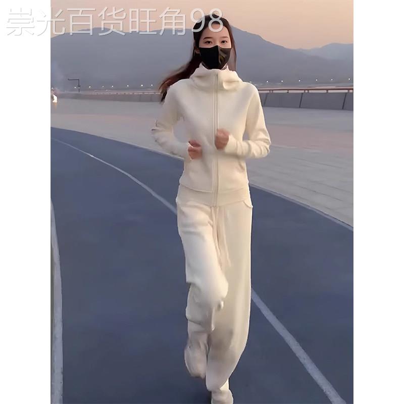 欧洲站休闲运动套装女春秋2025年新款时尚洋气宽松跑步服两件套潮