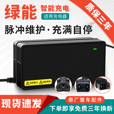适用绿能电动车电瓶充电器48V20AH60V30AH72V新国标正品铅酸原装