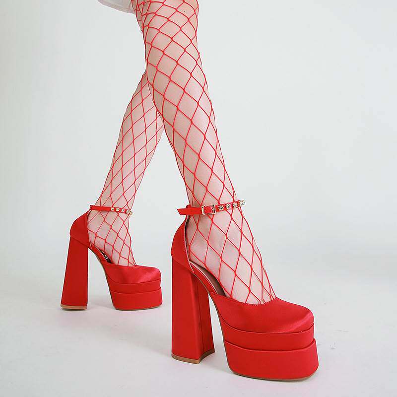 women high heel sandals fashion shoes 14cm超高跟绸缎凉鞋女鞋