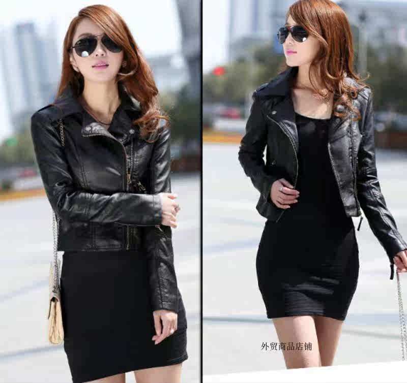 皮衣女women pu lea皮衣