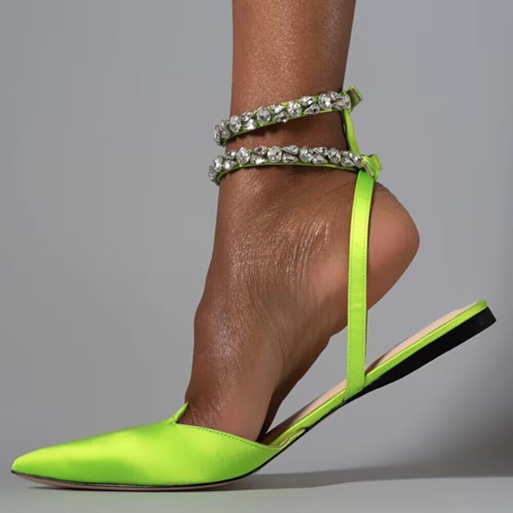 Diamond women sandals ladies flat shoes大码水钻绑带凉鞋单鞋