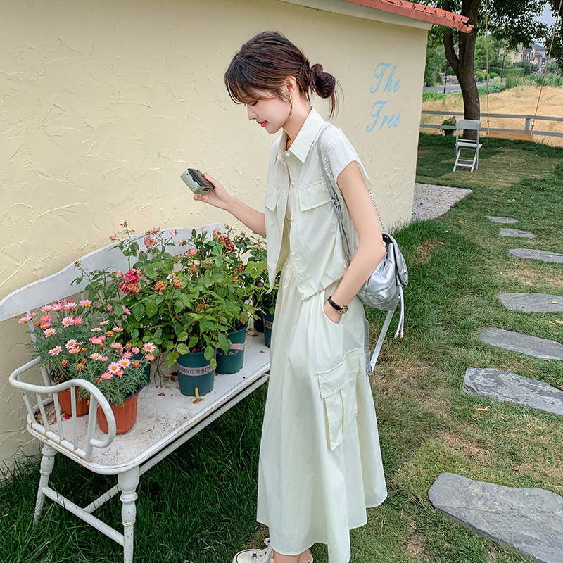 【档口现货】珍珠扣两件套连体裙222-6619-P125-K188,女装套装/套裙,浙宝222（原006）