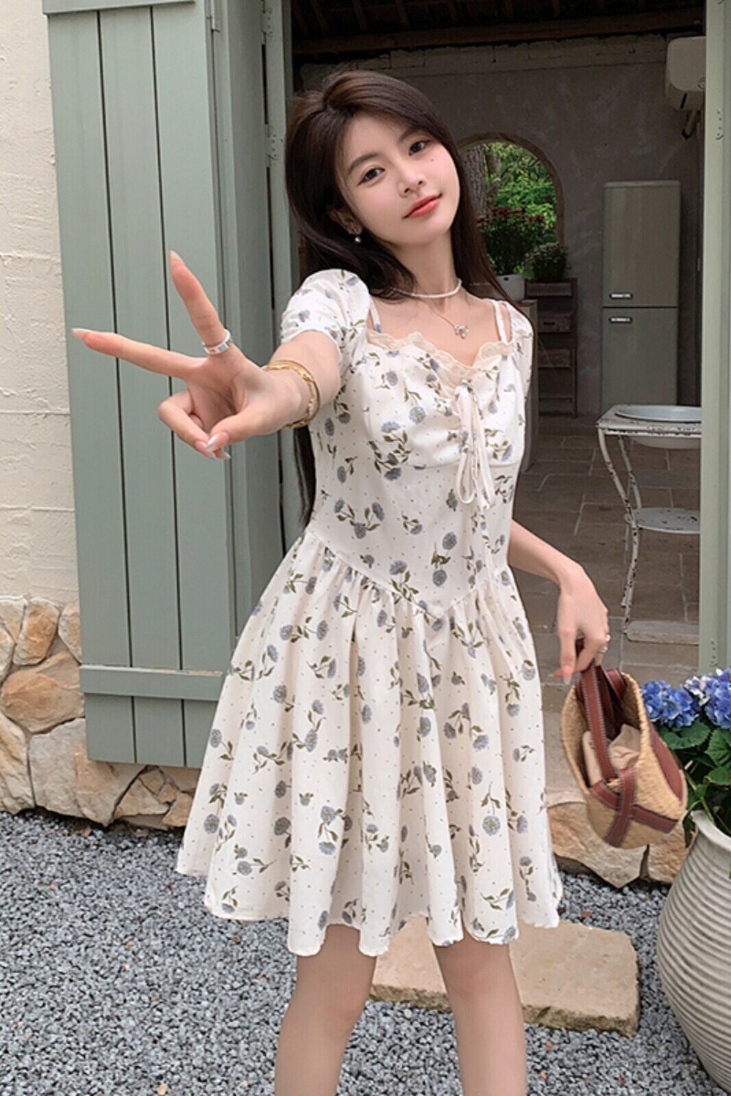 【档口现货】6610碎花少女风连衣裙006-P100-K148,女装连衣裙,浙宝222（原006）