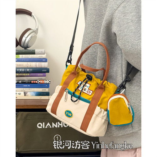 可爱复古撞色斜挎小包包女