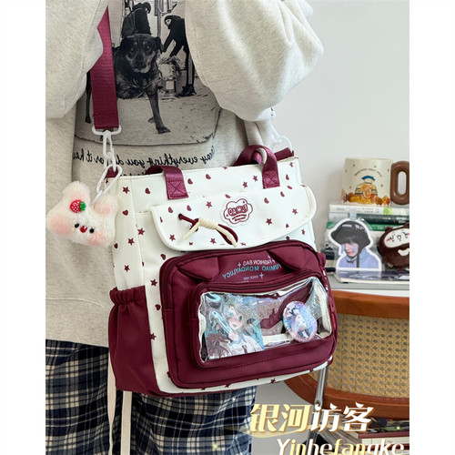 可爱星星透明痛包女高颜值学院少女手提斜挎包百搭学生上课补习袋