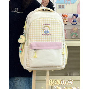 ins学院萌系少女书包高中生初中学生百搭上课双肩包女大容量背包