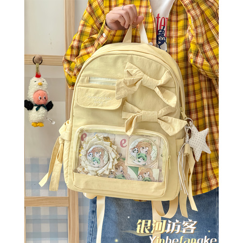 日系ins二次元小食量痛包学生书包百搭可爱少女蝴蝶结双肩包背包