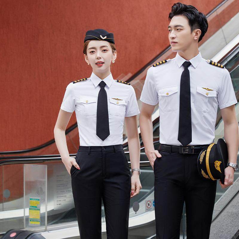 航空制服短袖夏衬衫批发