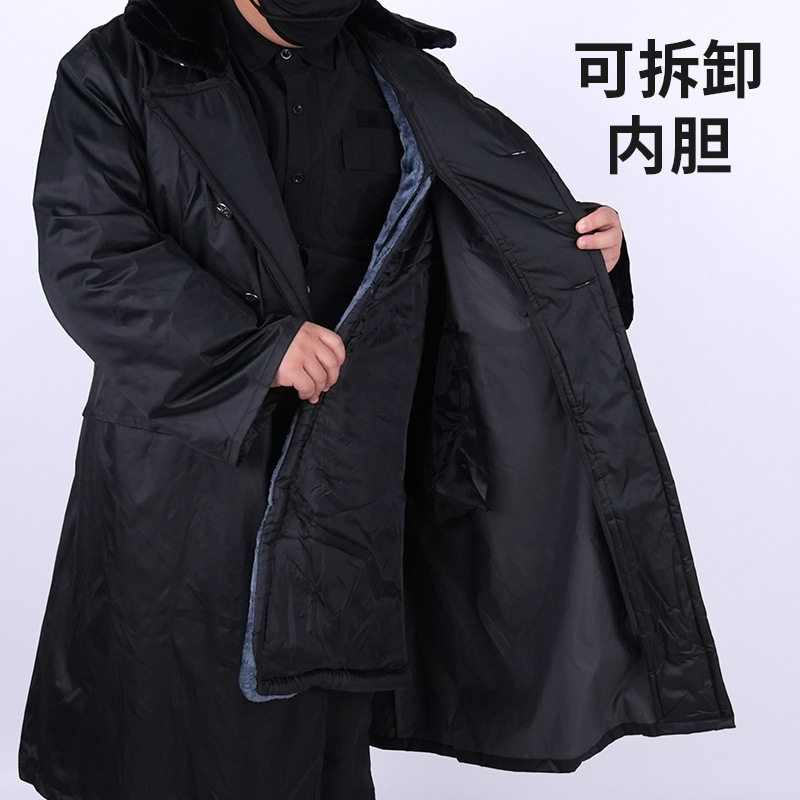 军绿加厚长款棉大衣防寒保暖