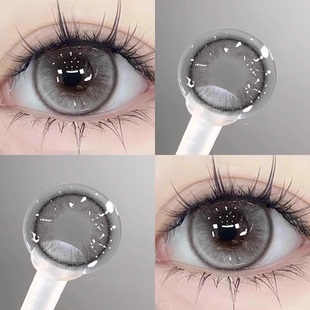 佩可混血款日抛美瞳10片装椰林气泡灰色女小直径隐形眼镜正品官方
