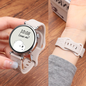 适用于荣耀亲选ROSSINI智能手表2e表带山茶金硅胶腕带鎏金白运动手表链gt4/5女款猫爪个性时尚透气防水替换带