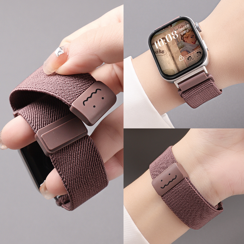 适用于vivowatchgt编织表带iqoowatchgt通用个性涂鸦腕带gt运动手表磁吸扣弹力手表链男女时尚透气防水替换带