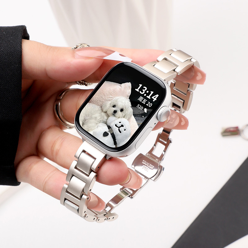 适用于华为fit4表带watchfit3智能运动手表蓝气球金属腕带4pro男女通用nfc版时尚手表链三四代防水百搭替换带