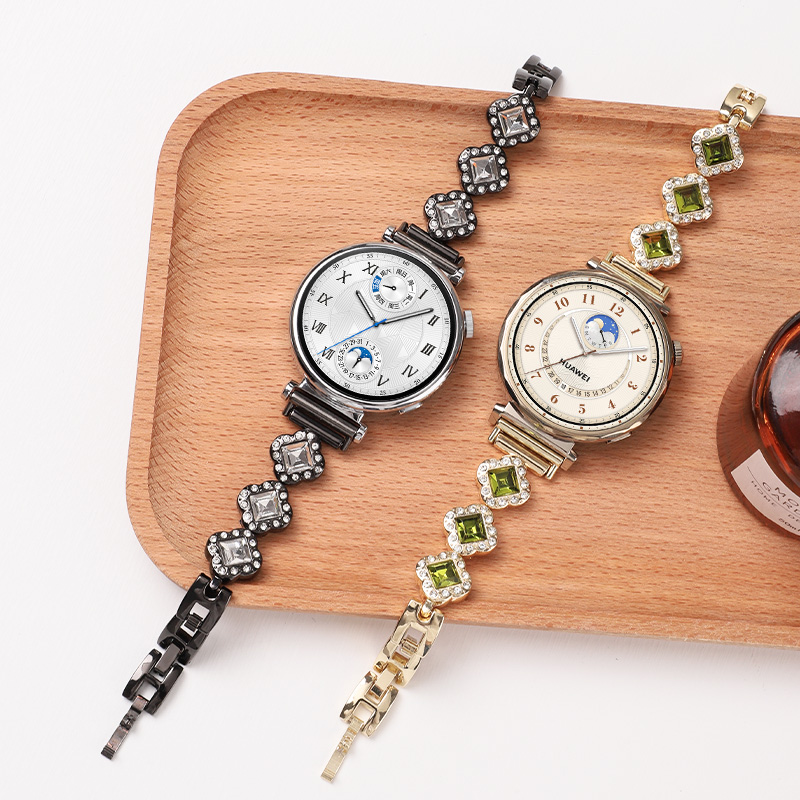 适用OPPOWatchX2Mini表带明日金全智能手表四叶草镶钻个性腕带x2mini皓月银ins风女款时尚手表星光手链替换带
