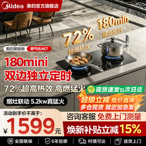 AK7双灶定时猛火燃气灶