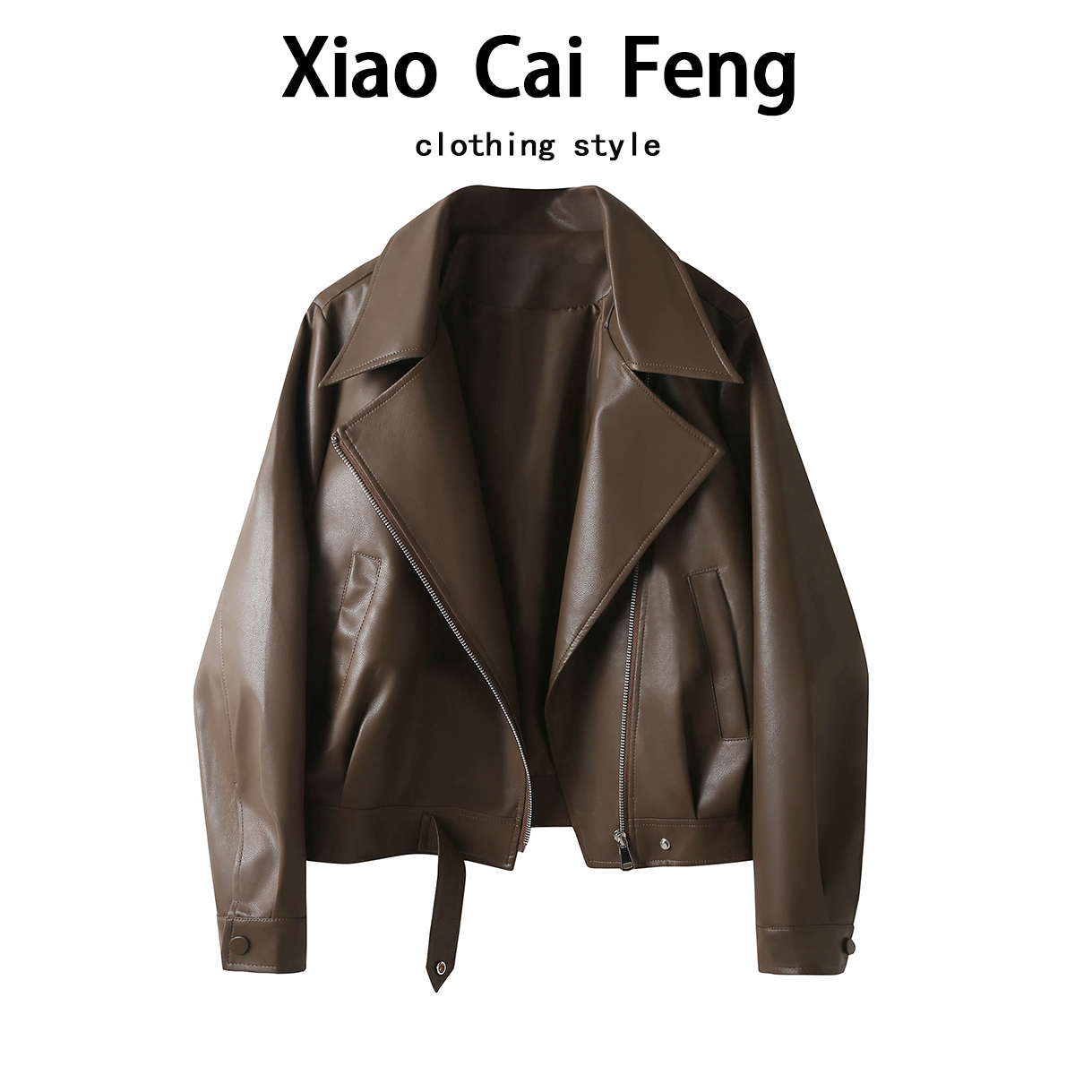 酷飒风PU皮衣机车短款外套女秋装复古休闲时髦显瘦百搭夹克上衣潮