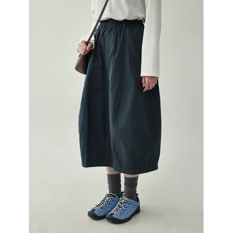 欧洲站设计感小众花苞半身裙女春秋季宽松高腰显瘦休闲百搭工装裙