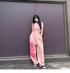 hiphop卫裤 舞蹈裤 嘻哈 男女潮牌ins宽松休闲运动裤 欧货笑脸939卫裤