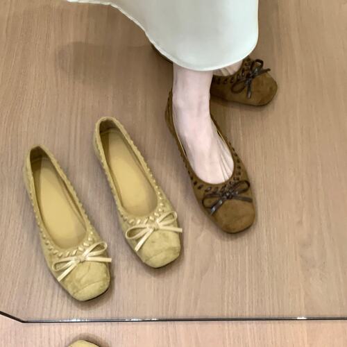 法式内芭蕾舞浅口单鞋女2026新款春夏季一脚蹬配裙子玛丽珍鞋