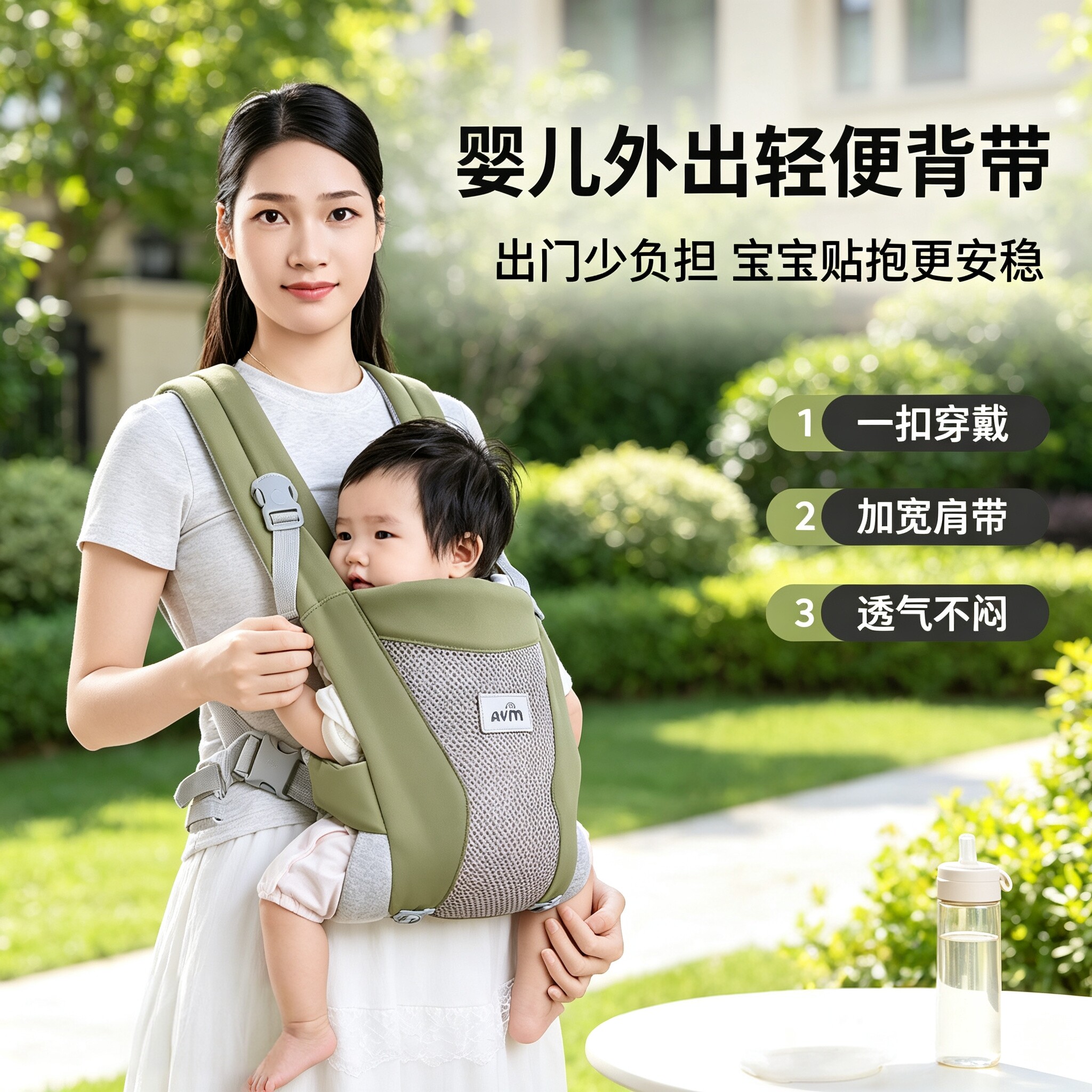新生儿轻便透气前后两用背带