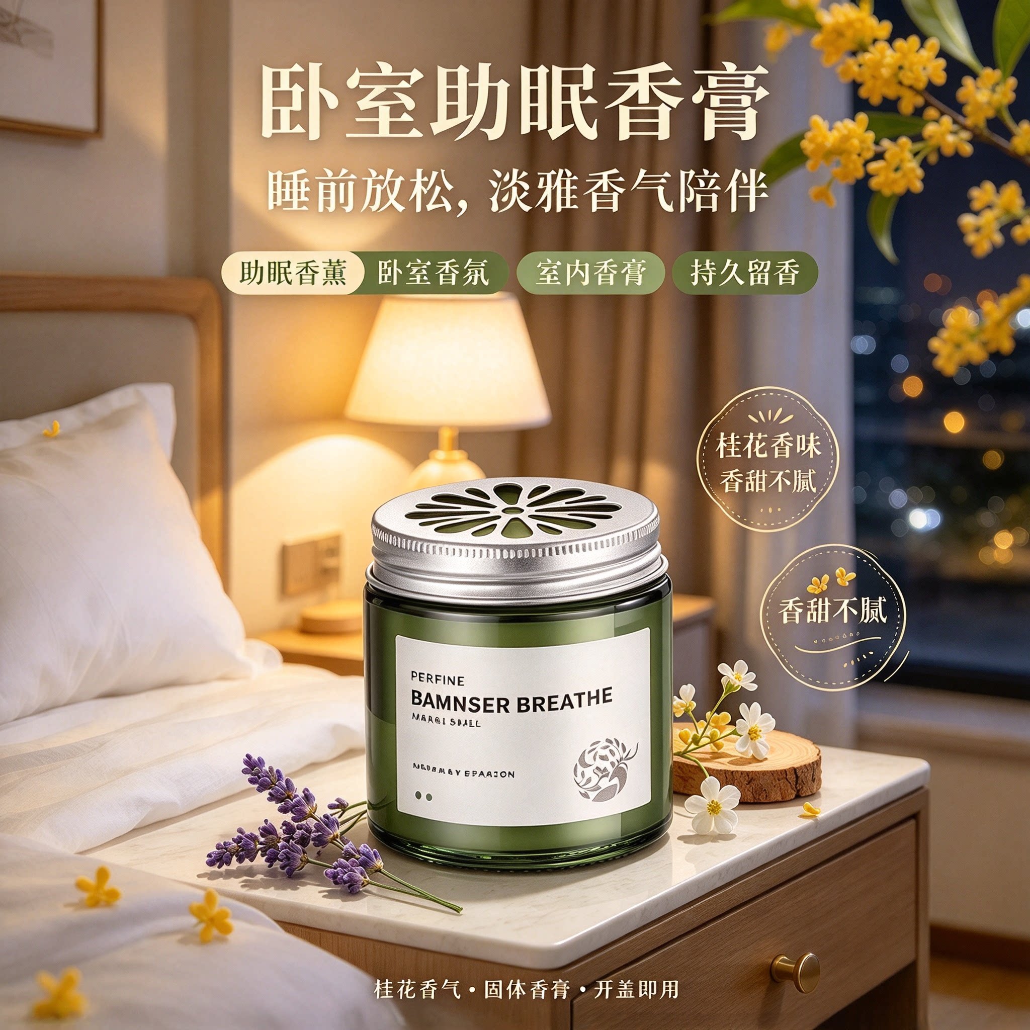 家用固体香膏持久留香安神助眠