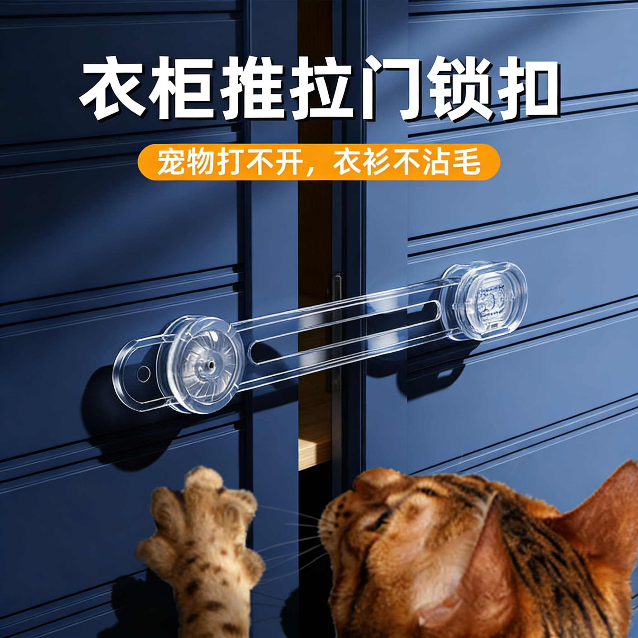 亚克力防脱防宠物开门锁扣